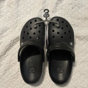 Crocs Crocband Men’s Logo Mania Clog-black White Mens Size 8 Women Size 10